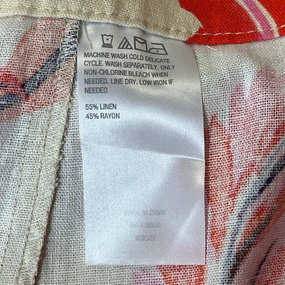 G by Giuliana‎ Linen Rayon Tropical Print High Waist Summer Resort Shorts 22 - Picture 7 of 7